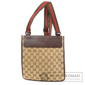 Gucci GG Canvas Sherry Line Messenger Bag brown green web